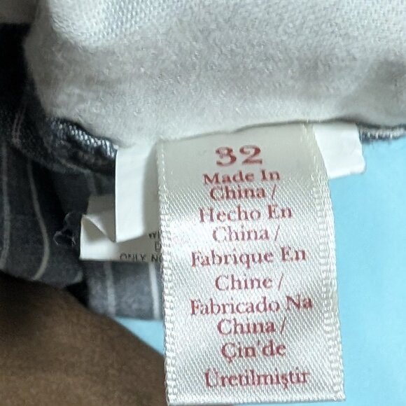 Mens Penguin Grey and White Striped Casual Pants - Picture 3 of 4